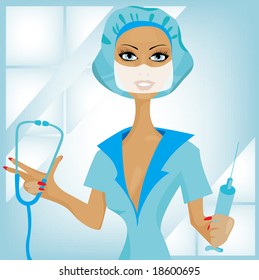 Vector illustration of nurse