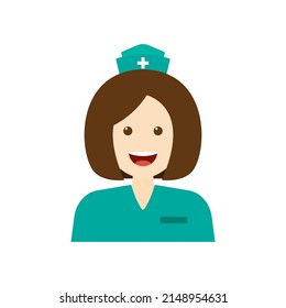 Vector illustration of a nurse character on a white background.