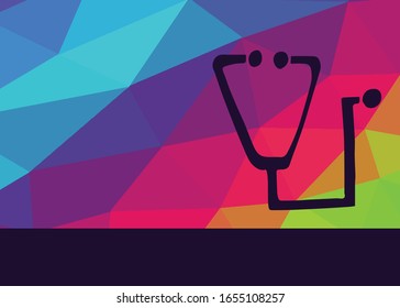 Vector Illustration of Nurse or Doctor Stethoscope with Rainbow Background. This is Good for Layout, Posters and More.
