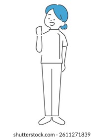 Vector illustration of a nurse doing a fist pump