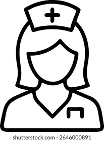 A vector illustration of a nurse icon, perfect for healthcare and medical designs. This simple graphic represents a dedicated professional.