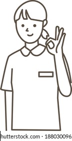 Ilustración vectorial de la enfermera pose