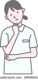 Ilustración vectorial de la enfermera pose