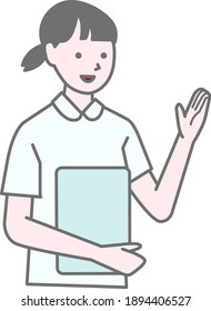 Vector illustration of nurse pose