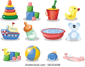 Vector illustration of  nursery accessories 