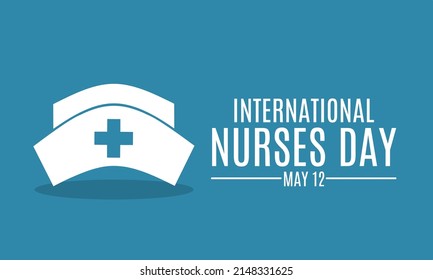 vector illustration of a nurse's hat suitable for international nurses day. Isolated on blue background