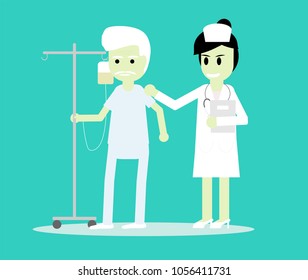 Vector illustration of Nurses and patients