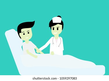 Vector illustration of Nurses and patients