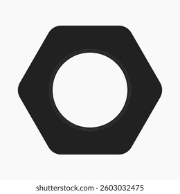 Vector illustration of a nut in black on a white background