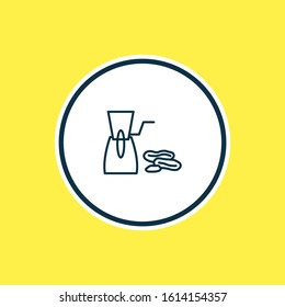 Vector illustration of nut grinder icon line. Beautiful appliance element also can be used as machine icon element.