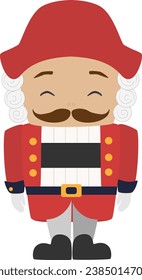 Vector illustration of Nutcracker character in cartoon style