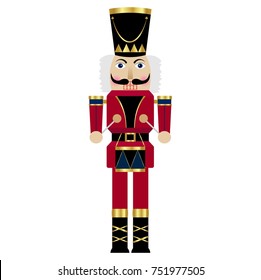 Vector illustration of a nutcracker with a drum 