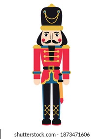 Vector illustration of a nutcracker with sword