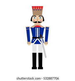 Vector illustration of a nutcracker with sword