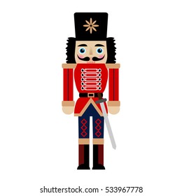 Vector illustration of a nutcracker with sword