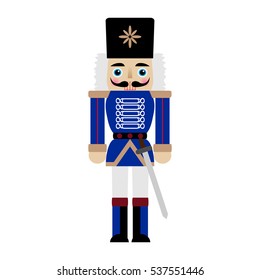 Vector illustration of a nutcracker with sword