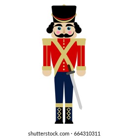 Vector illustration of a nutcracker with sword