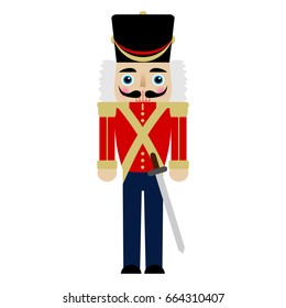 Vector illustration of a nutcracker with sword