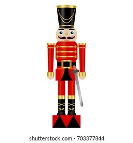 Vector illustration of a nutcracker with sword