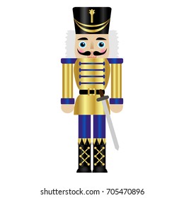 Vector illustration of a nutcracker with sword