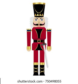 Vector illustration of a nutcracker with sword