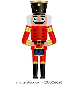 Vector illustration of a nutcracker toy soldier with a drum