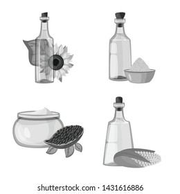 Vector illustration of nutrition and organics icon. Collection of nutrition and glass stock symbol for web.