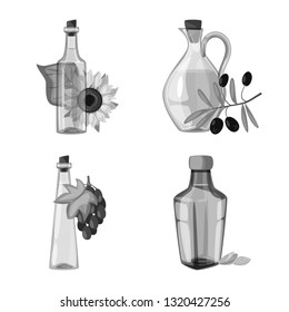 Vector illustration of nutrition and organics logo. Set of nutrition and glass  stock vector illustration.