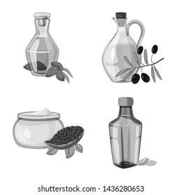 Vector illustration of nutrition and organics symbol. Set of nutrition and glass vector icon for stock.