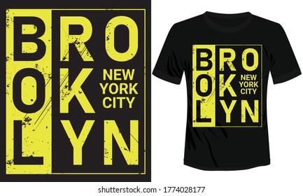 vector illustration of NYC Brooklyn t-shirt vector design, Colorful NYC t-shirt retro style