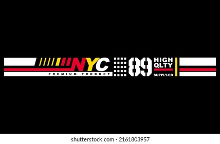ilustración vectorial, modelo de banda de diseño nyc, con producto premium de texto, alta calidad. Resumen de desenfado con el estilo de línea. Adecuado para el diseño de camisetas, camisas, capuchas y otros usos