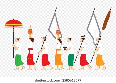 Vector illustration of Nyepi People on transparent background