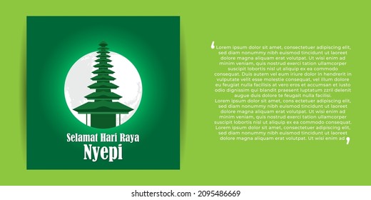 vector illustration for Nyepi written text means the day of silence