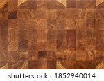 Vector illustration of oak wooden butcher chopping block, natural durable end grain hard wood board texture background pattern, close up