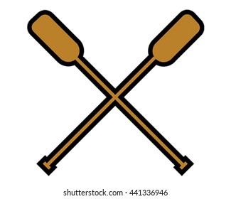 Vector Illustration Oars. Water Sport Icon.