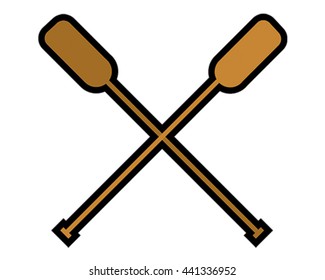 Vector Illustration Oars. Water Sport Icon.