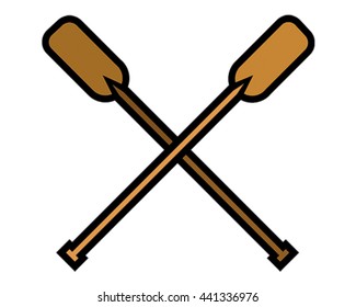 Vector Illustration Oars. Water Sport Icon.