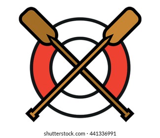 Vector Illustration Oars. Water Sport Icon.