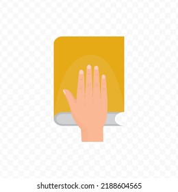 Vector illustration of oath. Colored vector for website design .Simple design on transparent background (PNG).