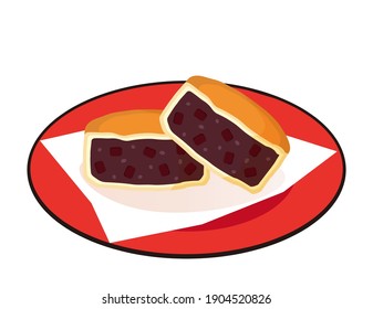 Vector illustration of Obanyaki. Obanyaki is a traditional Japanese sweet. Japanese sweets.　Imagawayaki .