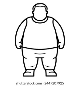 Vector illustration of an obese body outline symbol.