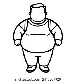 Vector illustration of an obese body outline symbol.