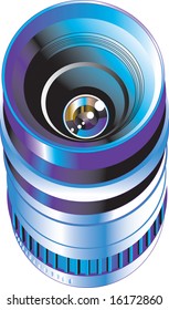 Vector illustration of objective lens for digital photo camera