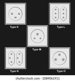 Vector illustration objects electrical equipment outlet plug
K,L,M,N,O