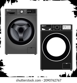Vector illustration objects electronic Washing machine