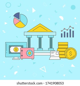 Vector illustration objects for finance.