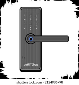 Icono de objetos de ilustración del vector cierre automático de la puerta