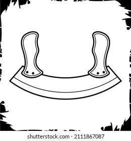 Vector illustration objects icon Mezzaluna Knife cooking ware