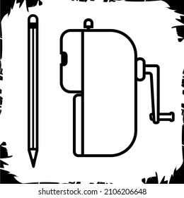 Vector illustration objects icon stationary pencil sharpener