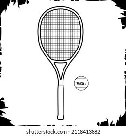 Vector illustration objects icon Tennis Rackets and Tennis ball